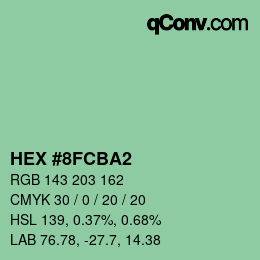 Color code: HEX #8FCBA2 | qconv.com