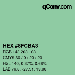 Color code: HEX #8FCBA3 | qconv.com