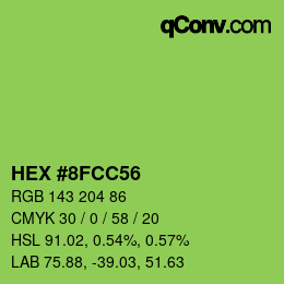 Color code: HEX #8FCC56 | qconv.com