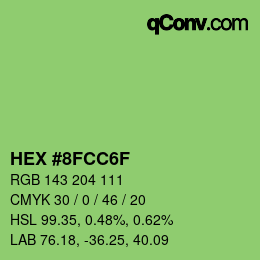 Color code: HEX #8FCC6F | qconv.com
