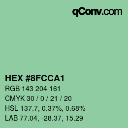 Color code: HEX #8FCCA1 | qconv.com