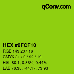 カラーコード: HEX #8FCF10 | qconv.com