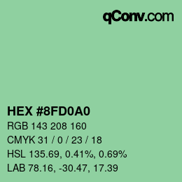 カラーコード: HEX #8FD0A0 | qconv.com