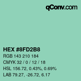 Color code: HEX #8FD2B8 | qconv.com