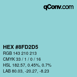 Color code: HEX #8FD2D5 | qconv.com