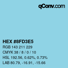 Color code: HEX #8FD3E5 | qconv.com
