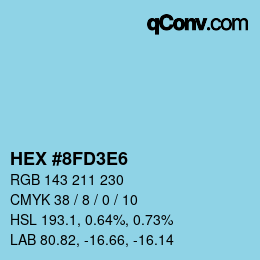 Color code: HEX #8FD3E6 | qconv.com