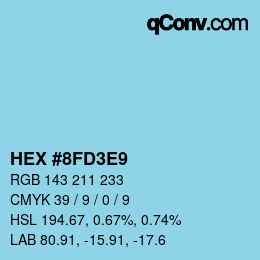 Color code: HEX #8FD3E9 | qconv.com