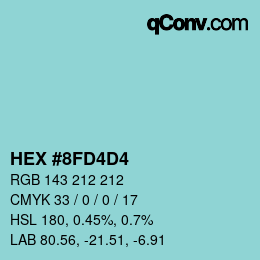 Color code: HEX #8FD4D4 | qconv.com