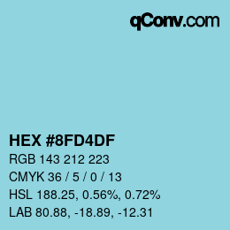 Color code: HEX #8FD4DF | qconv.com