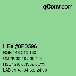 Color code: HEX #8FD596 | qconv.com