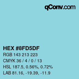 カラーコード: HEX #8FD5DF | qconv.com