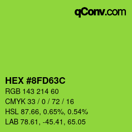Color code: HEX #8FD63C | qconv.com