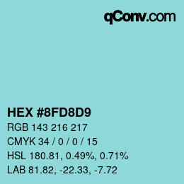 Color code: HEX #8FD8D9 | qconv.com