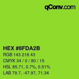 颜色代码: HEX #8FDA2B | qconv.com
