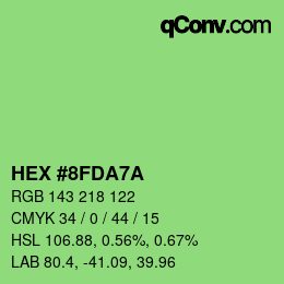 カラーコード: HEX #8FDA7A | qconv.com