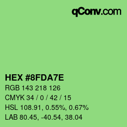 Color code: HEX #8FDA7E | qconv.com