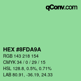 Color code: HEX #8FDA9A | qconv.com