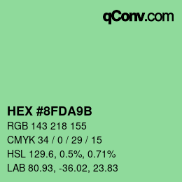 カラーコード: HEX #8FDA9B | qconv.com