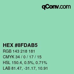 カラーコード: HEX #8FDAB5 | qconv.com