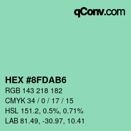 Color code: HEX #8FDAB6 | qconv.com