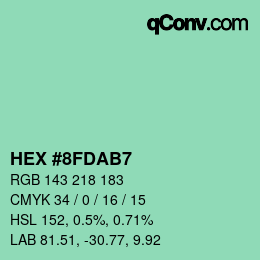 カラーコード: HEX #8FDAB7 | qconv.com