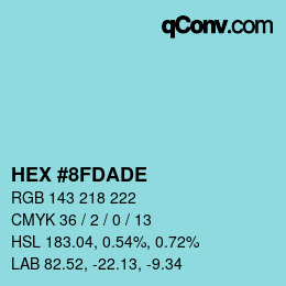 Color code: HEX #8FDADE | qconv.com