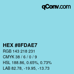 カラーコード: HEX #8FDAE7 | qconv.com