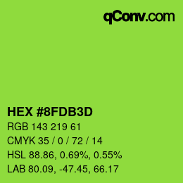 カラーコード: HEX #8FDB3D | qconv.com