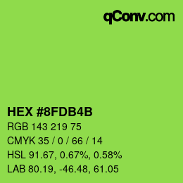 カラーコード: HEX #8FDB4B | qconv.com