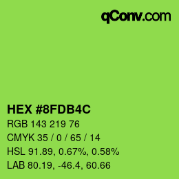 Color code: HEX #8FDB4C | qconv.com