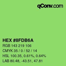 カラーコード: HEX #8FDB6A | qconv.com