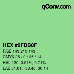 カラーコード: HEX #8FDB8F | qconv.com
