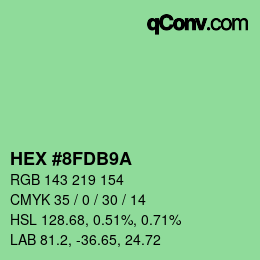 颜色代码: HEX #8FDB9A | qconv.com