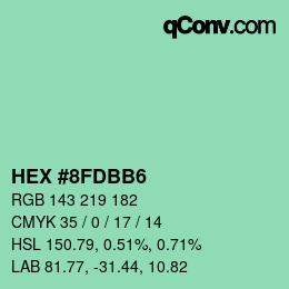 Color code: HEX #8FDBB6 | qconv.com