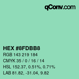 颜色代码: HEX #8FDBB8 | qconv.com