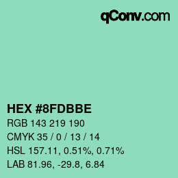 颜色代码: HEX #8FDBBE | qconv.com