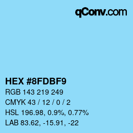 カラーコード: HEX #8FDBF9 | qconv.com