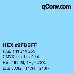 Color code: HEX #8FDBFF | qconv.com