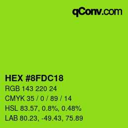 颜色代码: HEX #8FDC18 | qconv.com