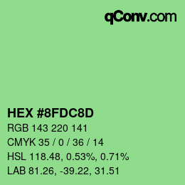 Color code: HEX #8FDC8D | qconv.com