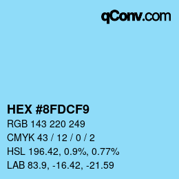 Color code: HEX #8FDCF9 | qconv.com