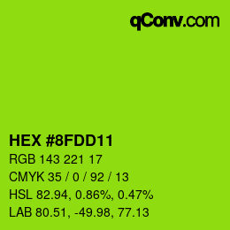 Color code: HEX #8FDD11 | qconv.com