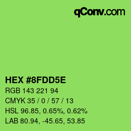 Code couleur: HEX #8FDD5E | qconv.com