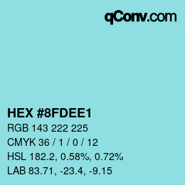 颜色代码: HEX #8FDEE1 | qconv.com