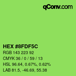 Color code: HEX #8FDF5C | qconv.com