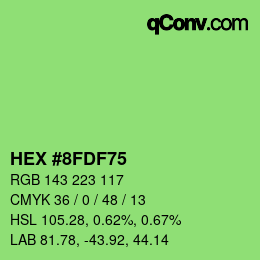 Color code: HEX #8FDF75 | qconv.com