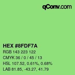 Color code: HEX #8FDF7A | qconv.com