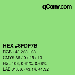 Color code: HEX #8FDF7B | qconv.com