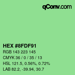 カラーコード: HEX #8FDF91 | qconv.com
